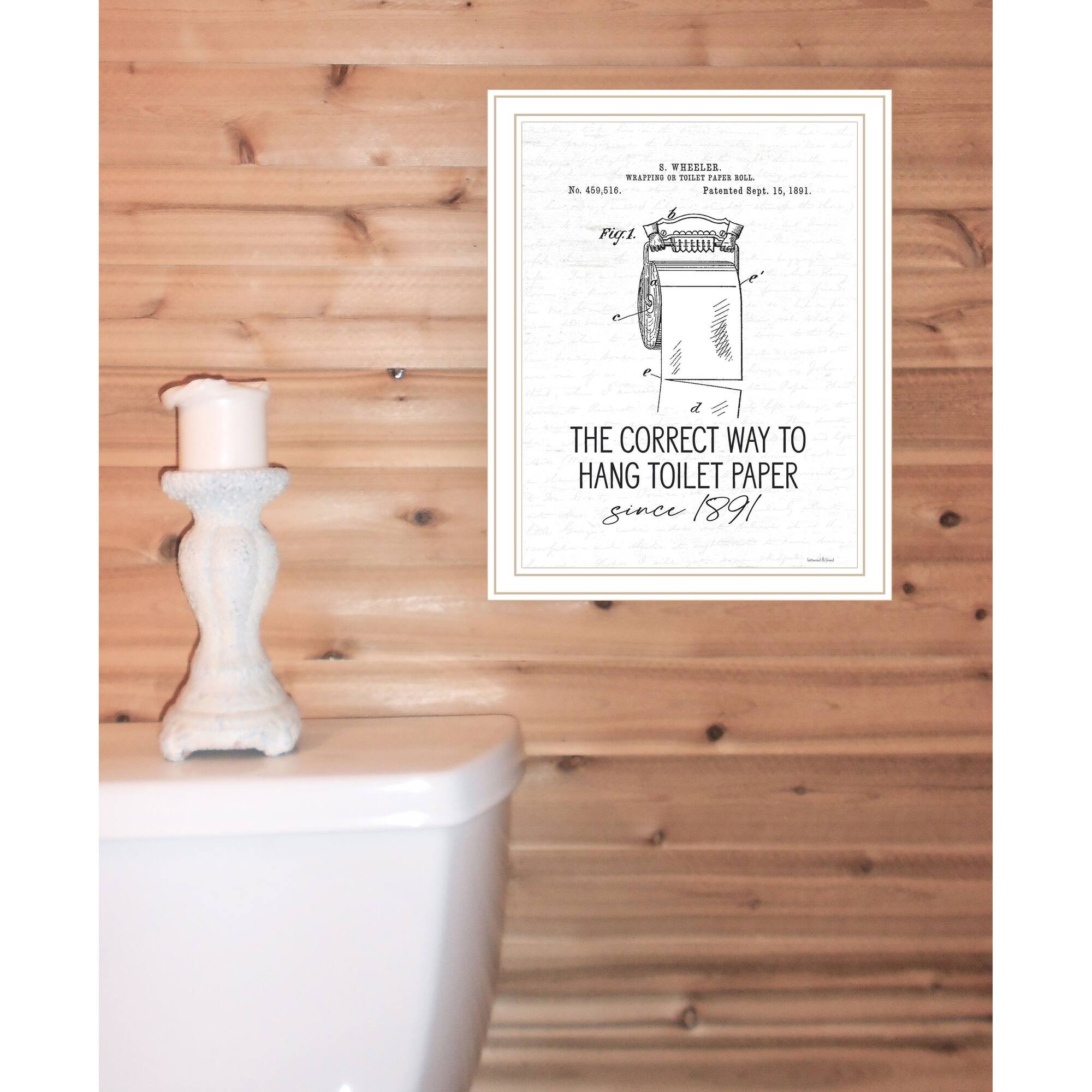 Trendy Decor 4U "Correct Way to Hang Toilet Paper" Framed Wall Art